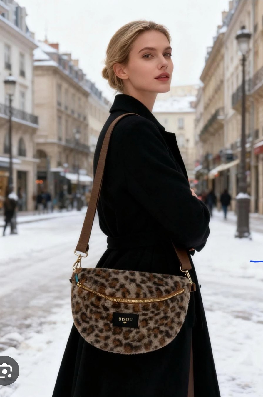 Sac en fausse fourrure léopard BISOU