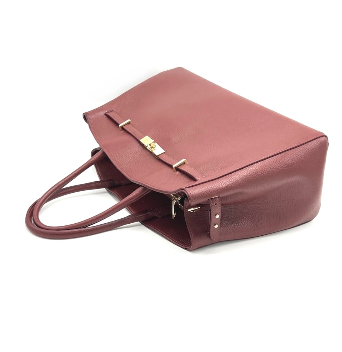 Sac à main en cuir véritable XL, Fabriqué en Italie.