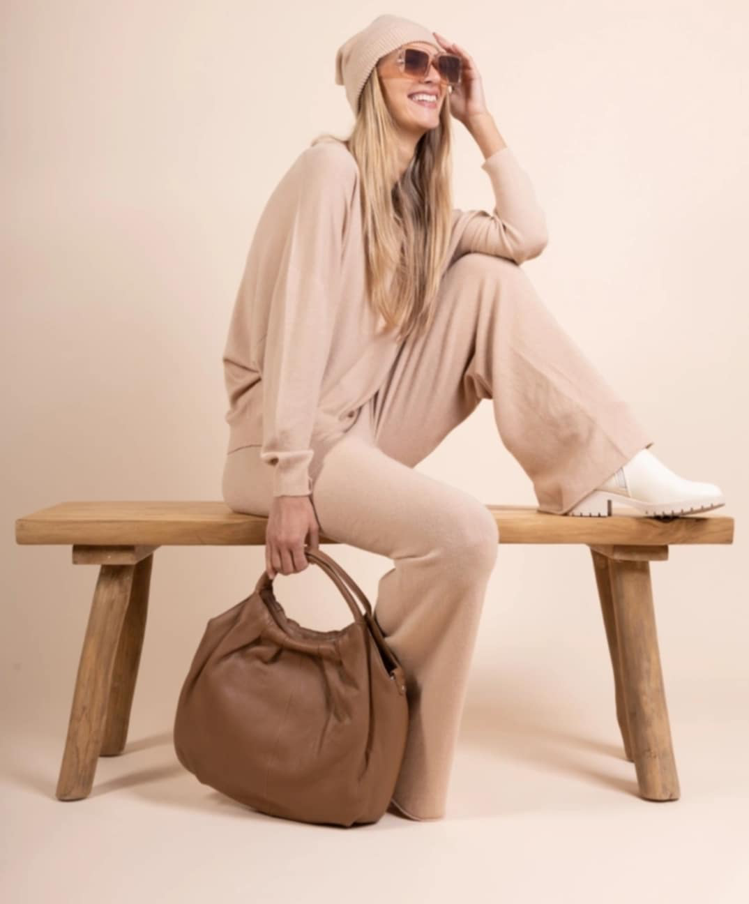 Sac à main souple femme – Cuir synthétique camel élégant et spacieux
