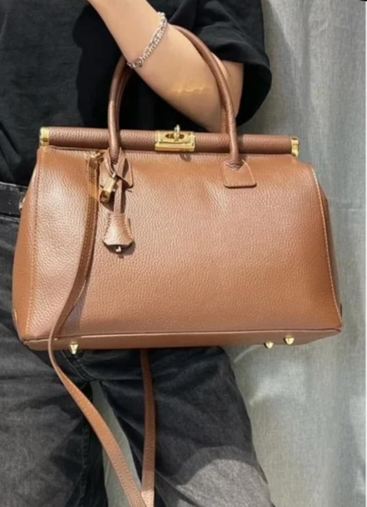 Sac à main élégant pour femme – Style luxe avec cadenas doré