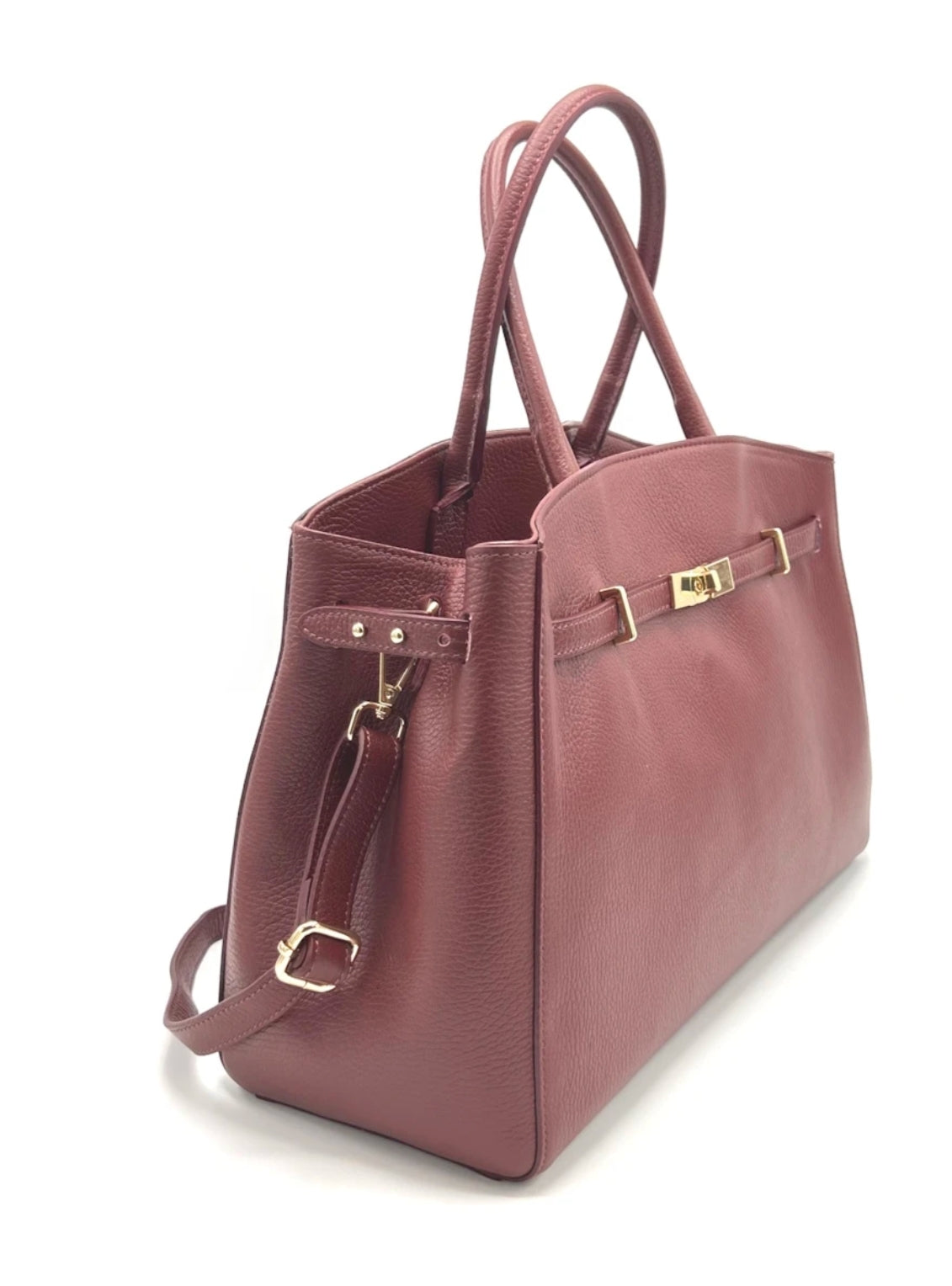 Sac à main en cuir véritable XL, Fabriqué en Italie.