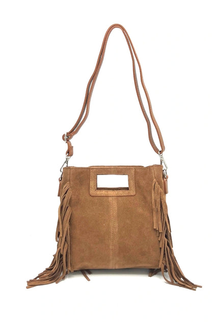 Sac à franges en daim, Fabriqué en Italie,