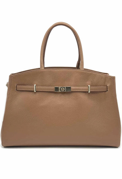 Sac à main en cuir véritable XL, Fabriqué en Italie.